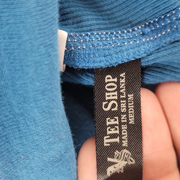 Tee Shop ShortSleeve Hoodie Size Medium Blue - Picture 8 of 8